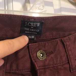 J Crew Factory Garment Dyed Jeans Maroon